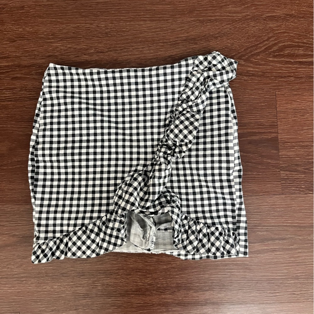 Alpha and Omega Gingham Mini Skort